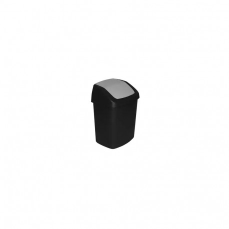 Waste bucket Swing Top 10L 24,6x19,8x37,3cm black/silver
