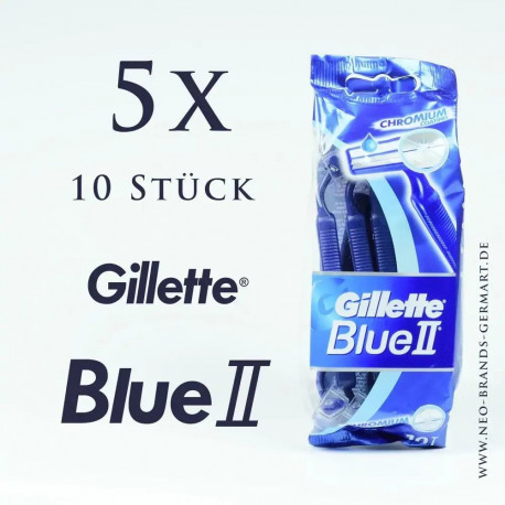 Gillette Blue II ühekordsed 10 tk pardlid