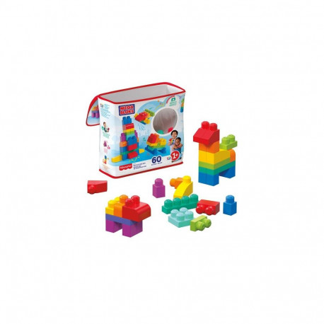 MEGA BLOKS First Builders Big Building Bag Toy Blocks with Storage Bag (60 Pieces) for Toddler