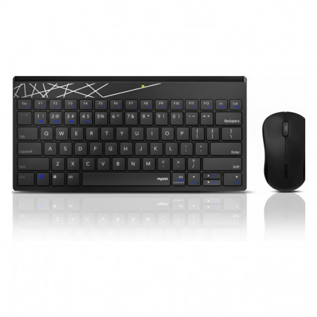 "Rapoo Kabelloses Multi-Mode-Deskset 8000M QWERTZ Keyboard + Mouse black"