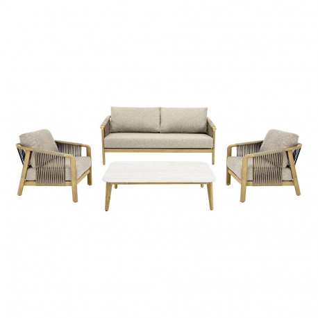 Aiamööbli komplekt FARGO diivan, 2 tooli ja laud, taupe