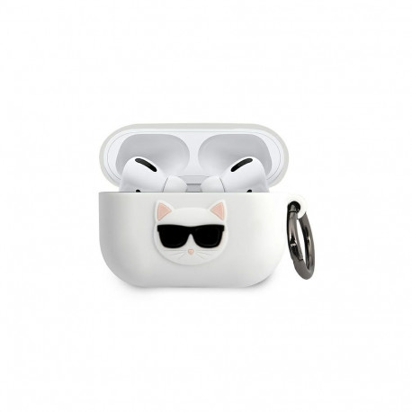 Karl Lagerfeld KLACAPSILCHWH AirPods Pro cover biały/white Silicone Choupette