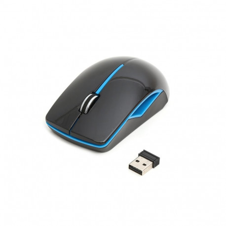 MOUSE PLATINET PM-417 WIRELESS 2,4GHz 1200DPI BLACK/BLUE NANO USB RECEIVER [43106]