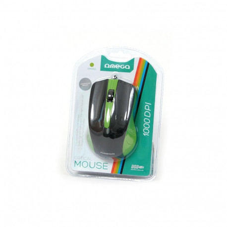 MOUSE OMEGA OM-05G 3D OPTICAL 1000DPI VALUE LINE GREEN USB