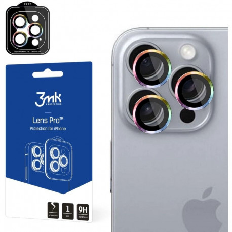Kaamera kaitseklaas 3MK iPhone 16 Pro/16 Pro Max Lens Pro, vikerkaar