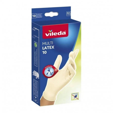 Cleaning Gloves - Vileda Natural Latex Gloves M/L 10 Pairs