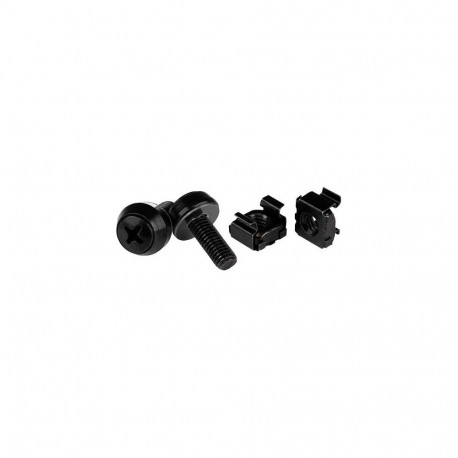 "STARTECH.COM M6 x 12mm - Schrauben und Kfigmuttern - 50er Pack - Schwarz - M6 Montageschrauben und 