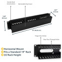 "StarTech 2U Horizontal Finger Duct Rack Cable Management Panel with Cover"
