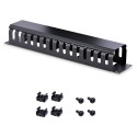 "StarTech 2U Horizontal Finger Duct Rack Cable Management Panel with Cover"
