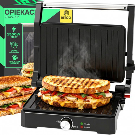 Grill do kanapek panini opiekacz toster rozkładany elektryczny duży 1500w - or1332