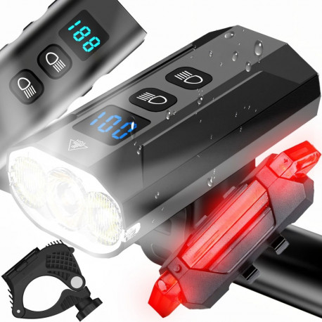 Jalgrattalamp er1032 võimas esi- ja tagatuli LED taskulamp 900lm 2500mAh