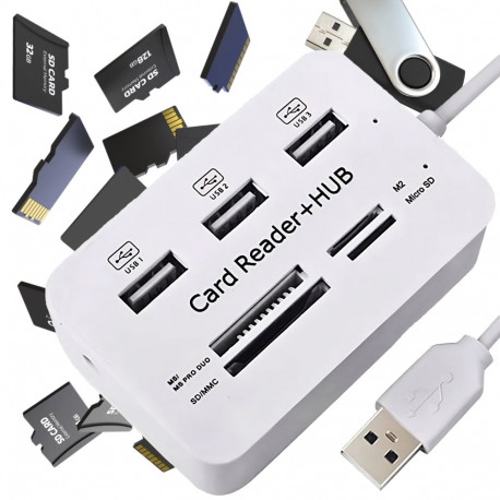USB-jaotur 7in1 kiire SD ja microSD kaardilugeja