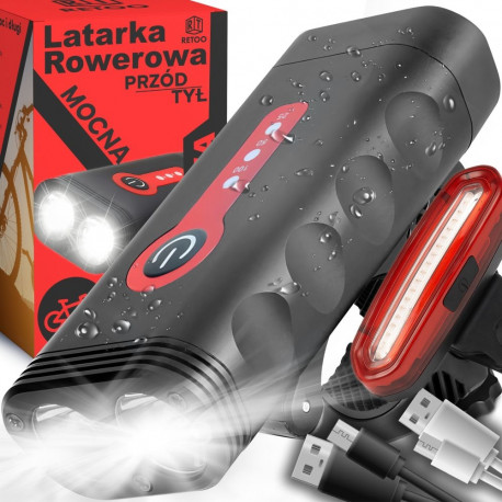 Jalgrattatulede komplekt s103 võimas LED eesmine 1800lm ja tagumine