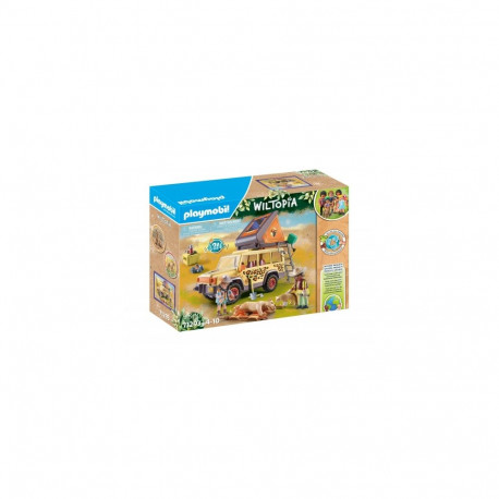 Toy Set - Playmobil 71293 Wiltopia Off-Road Vehicle With Lion Figures Multicolor