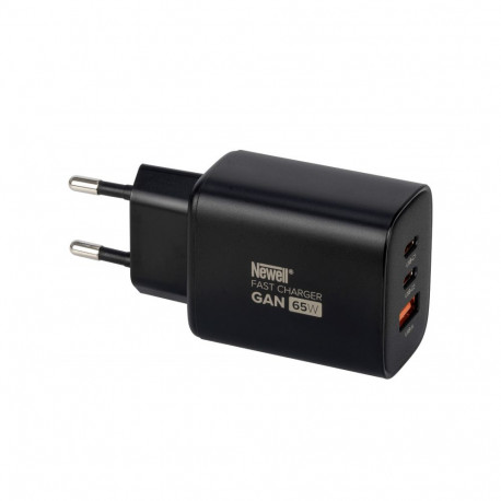 Charger - Newell GaN 65 W Charger With 2 USB-C Ports And 1 USB-A Port - Black