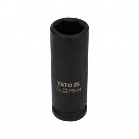 Yato YT-1039 HEX deep impact socket, 19mm, 1/2", CrMo SCM-440, 78mm, phosphated, AS-DRIVE