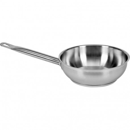 Stainless steel frying pan for cooking and frying professional use all hob types compatible 20cm 2L 