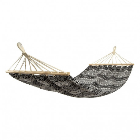 Hamak ogrodowy 2 osobowy Etno 200x150cm czarno-biały 1031262