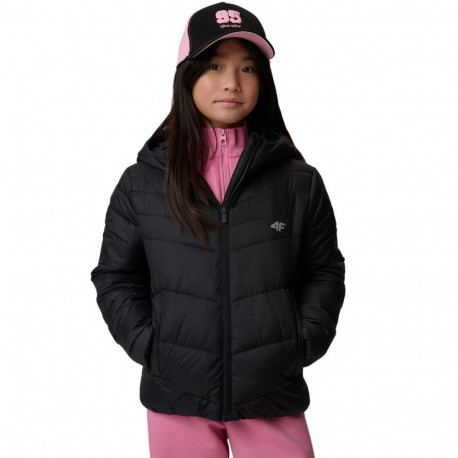 Kurtka dla dziewczynki 4F F0739 głęboka czerń 4FJWSS26TDJAF0739 20S 140cm