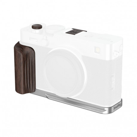 SmallRig 6236 L-Shaped Mount Plate with Wooden Handle for FUJIFILM X-E5 (Ebony, Silver)