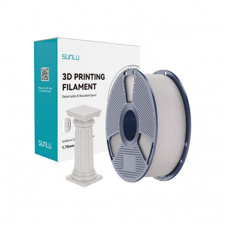 3D Printing Filament - Sunlu PLA High-Speed Marble Filament, 600 mm/s, ±0.02 mm, Light Gray