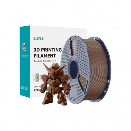 3D Printing Filament - Sunlu PLA+ 2.0 1.75 mm, ±0.02 mm Tolerance, Up to 300 mm/s, Coffee Brown