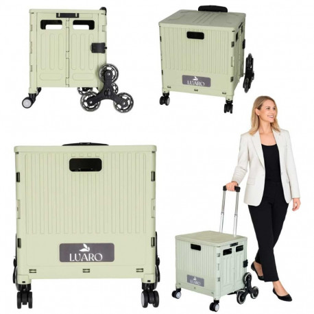 Wózek transportowy na zakupy LUARO składany 8 kółek pokrywka