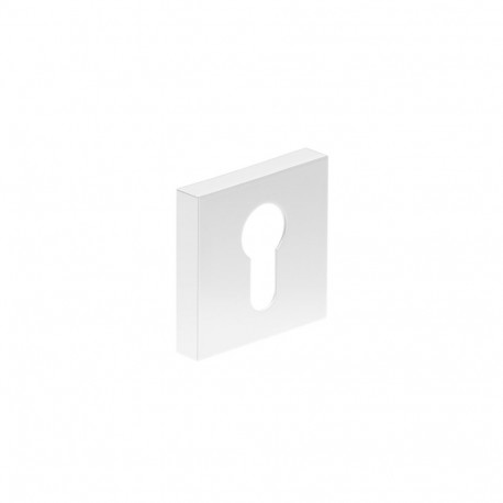 CYLINDER ESCUTCHEON SQUARE WHITE QUBIK