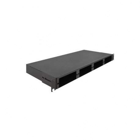 19" LWL HD (High Density) Patchpanel 1 HE (schwarz, für HD Kassetten oder LWL Adapter Panels)