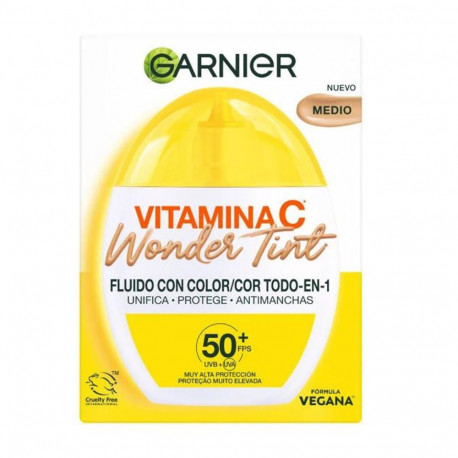 GARNIER VITAMINA C WONDER TINT FLUIDO ANTI-MANCHAS SPF50+ TONO MEDIO 1UN