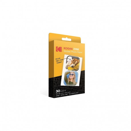 Kodak ZINK 2x3'' 50x76 mm 30 Sheets Pre-Cut Sticker Photo Paper