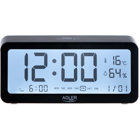 Adler alarm clock AD 1195b, black