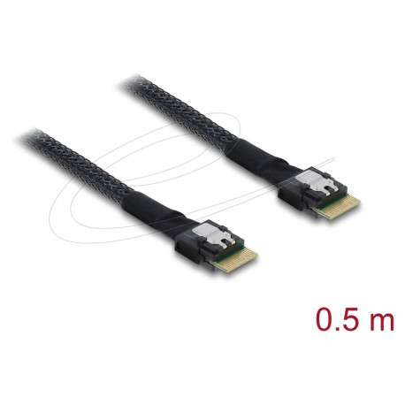 "Delock PCIe 4.0 Kabel Slim SAS SFF-8654 4i zu Slim SAS SFF-8654 4i 0,5 m"