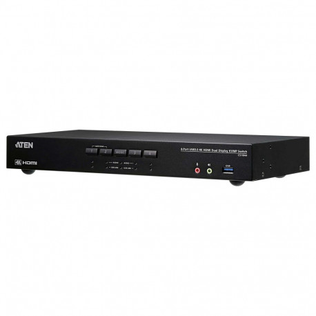 "ATEN CS1844 4-Port True 4K HDMI Dual-View KVM Switch mit Audio & USB 3.0Hub"