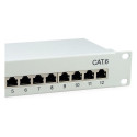 Equip patchpaneel 12x RJ45 Cat6 10" FTP 1HE ISO/IEC, helehall