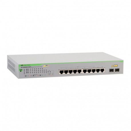 Allied gigabit hallatav kommutaator 8x 10/100/1000-T PoE+ 2x SFP porti üks integreeritud toiteplokk 