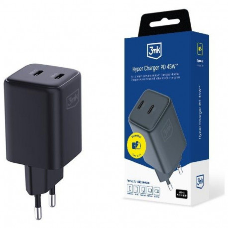 Charger GaN 45W QC4+ PPS 2C black