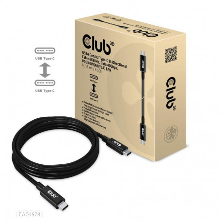 CABLE USB-C BI-DIRECTIONAL 2M/M/M CAC-1578 CLUB3D