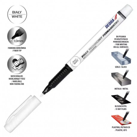 Permanentne tehniline marker 1mm, valge