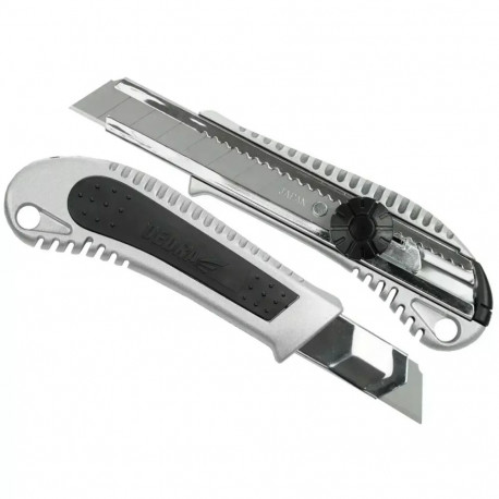 Nóż 18mm ostrze odłamywane,metalowy+guma