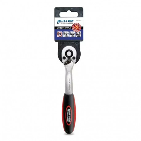 Grzechotka 1/4", 72t, crv 6140, odgięta dwu-mater.uchwyt