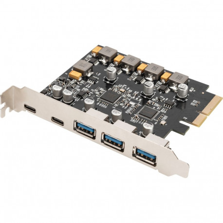 PCIe Karte 2x USB-C + 3x USB A