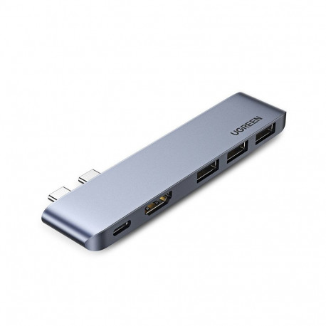 HUB Ugreen 60559 2x USB-C / USB-C PD (Thunderbolt 3, 100W, 4K 60 Hz, 10 Gbps) / HDMI 4K 30 Hz / 3x U