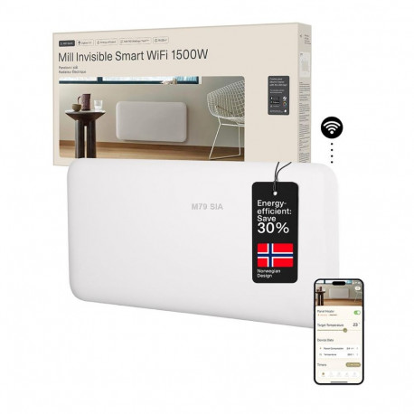 Mill Invisible Smart WiFi Heater  PA1500WIFI4  Panel Heater  1500 W  Suitable for rooms up to 18-22 
