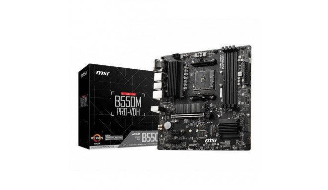 MSI B550M PRO-VDH AMD B550 Socket AM4 micro ATX emaplaat