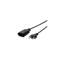 LogiLink 1m, 2xCEE 7/16 Black CEE7/16