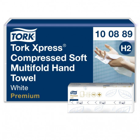 Lehtpaberrätikud Tork Xpress Soft , H2 100889, 2 kihti, 225 salvrätikut, 22,2x24 cm, valge (12 tk)