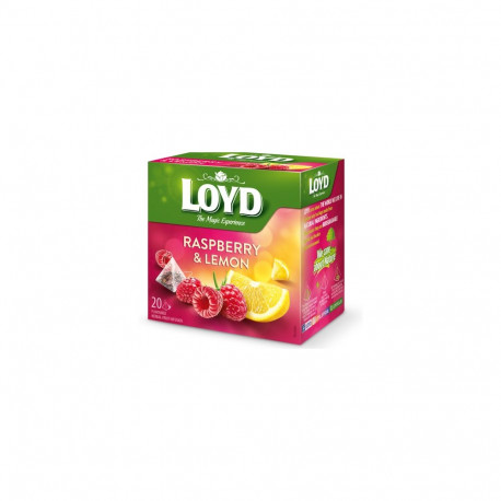 Taime- ja puuviljatee LOYD vaarika- ja sidrunimaitseline 20 x 2g
