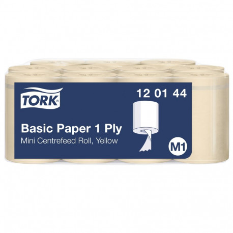 Rullpaberrätikud TORK M1 Universal Mini, 1 kiht, kollane värv, 115 m, 120144 (11 tk)