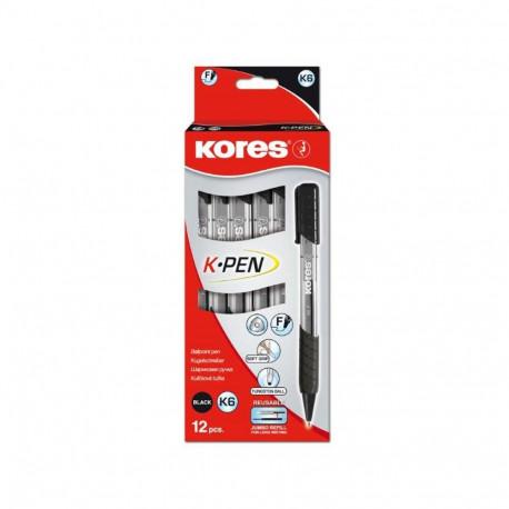 Pastapliiats Kores K6-F 0,7mm, kolmnurkne, must (2 tk)
